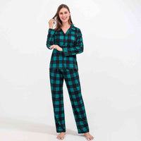 Thumbnail for WOMEN Plaid Shirt and Pants Set - T -