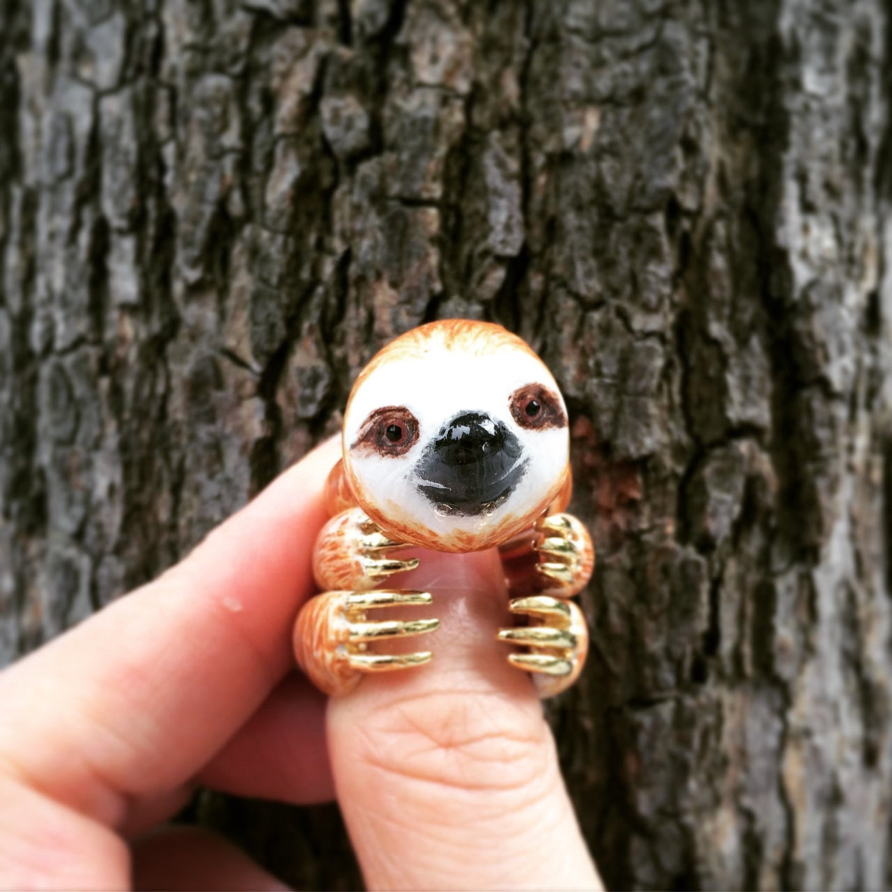 Mary Lou Store - ADJUSTABLE Orange Sloth Ring - 3 PCS. -