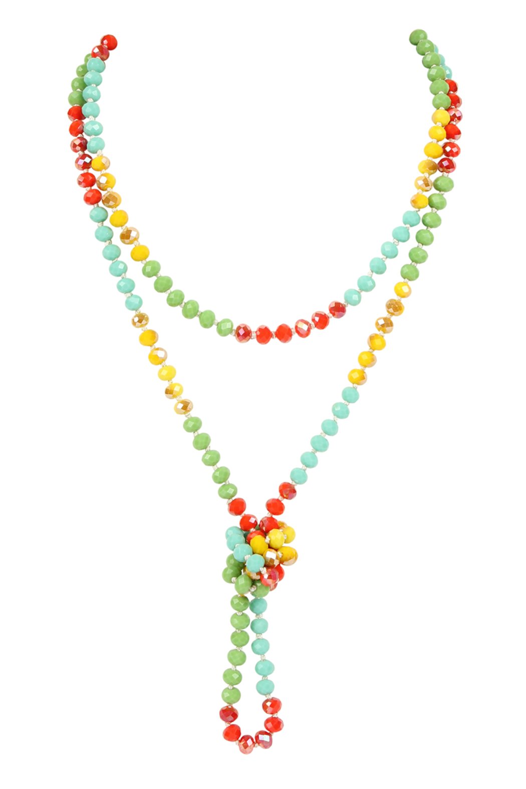 Riah Fashion - Multi Tone Glass Beads Necklace - 14 COLORS -