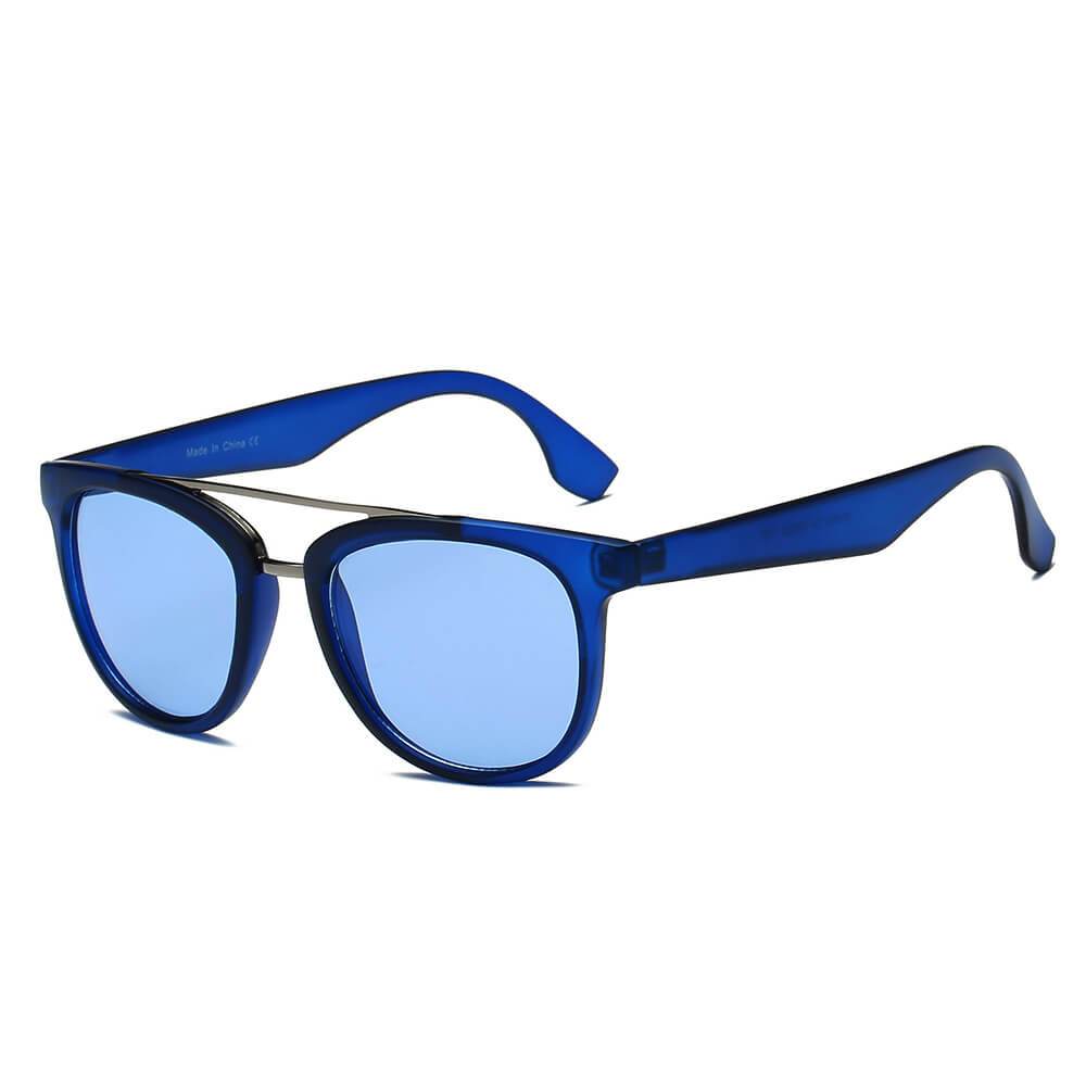 Benton | S1064 - Classic Round Brow-Bar Fashion Sunglasses - 4 COLORS -