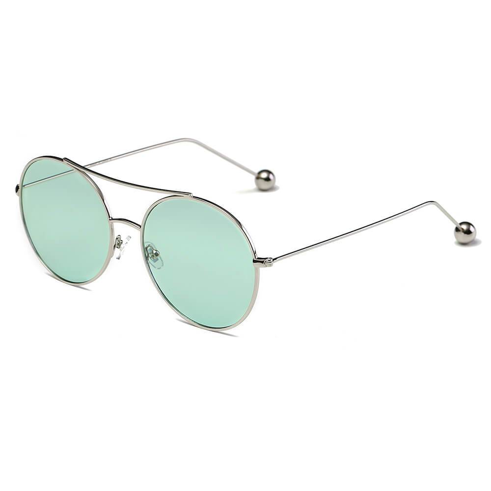 Eureka | Round Tinted Lens Aviator Glasses Balled Sunglasses - 8 COLORS -