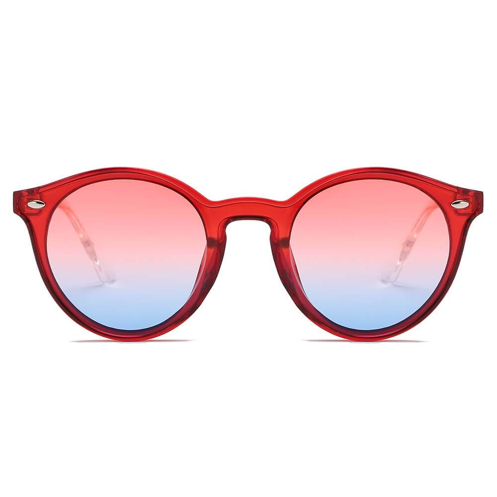 Crosby | S1100 - Unisex Fashion Retro Round Horn Rimmed Sunglasses - 4 COLORS -