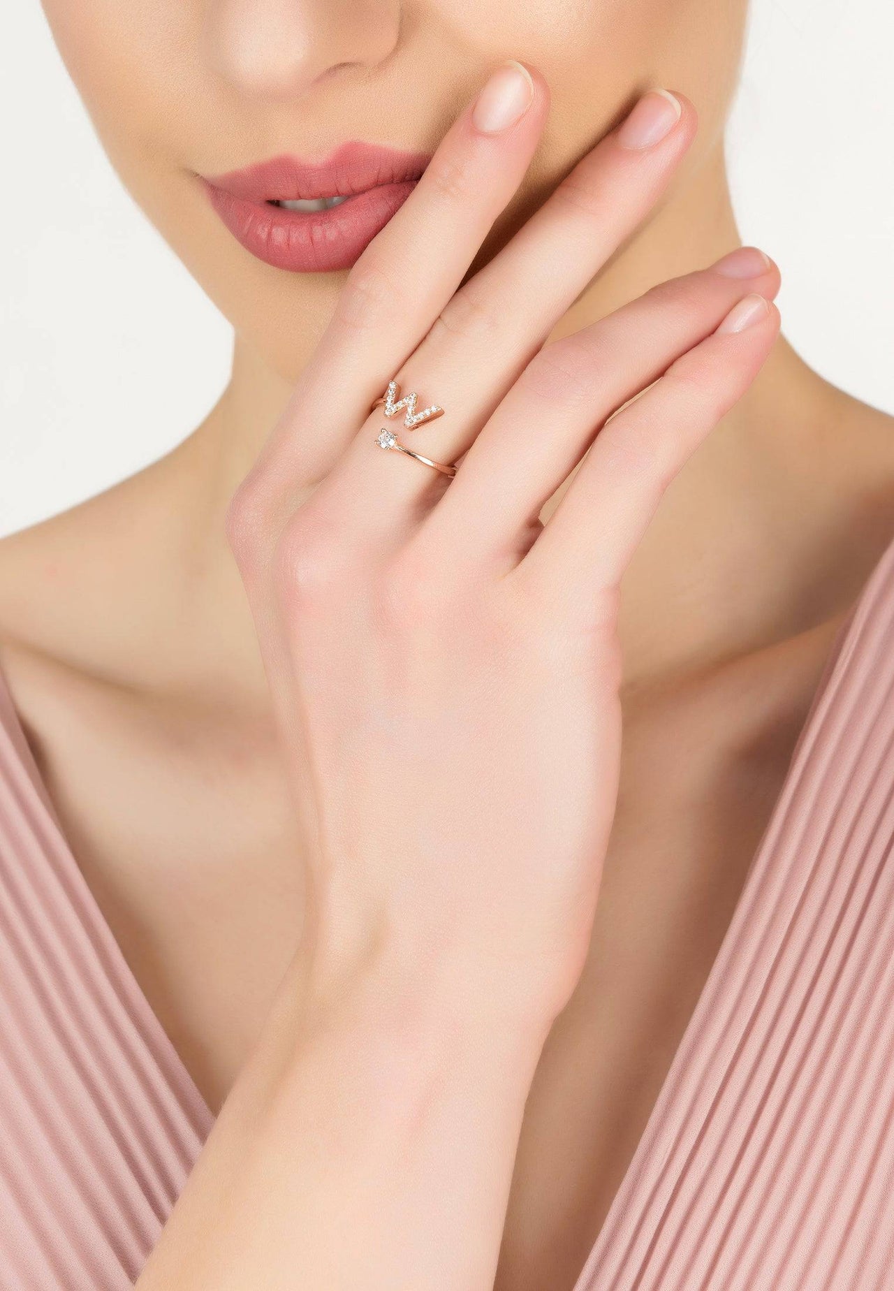 Initial Ring Rosegold W -