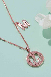 Thumbnail for Moissanite K to T Initial Pendant Necklace