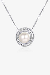 Thumbnail for Moissanite Pearl Rhodium-Plated Necklace