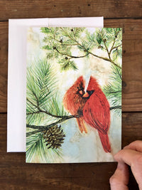 Thumbnail for Cardinal Lovebirds : Greeting Card - 5