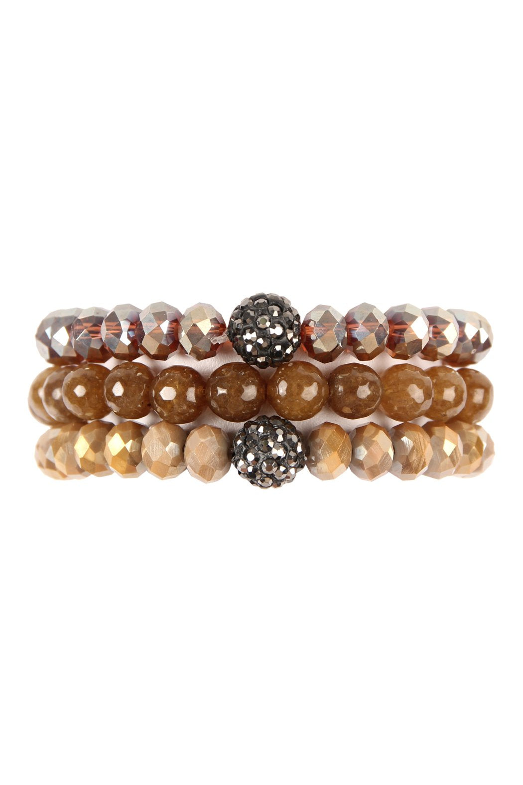 Glass and Natural Stone Bracelet Set - 9 COLORS -