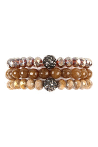 Thumbnail for Glass and Natural Stone Bracelet Set - 9 COLORS -