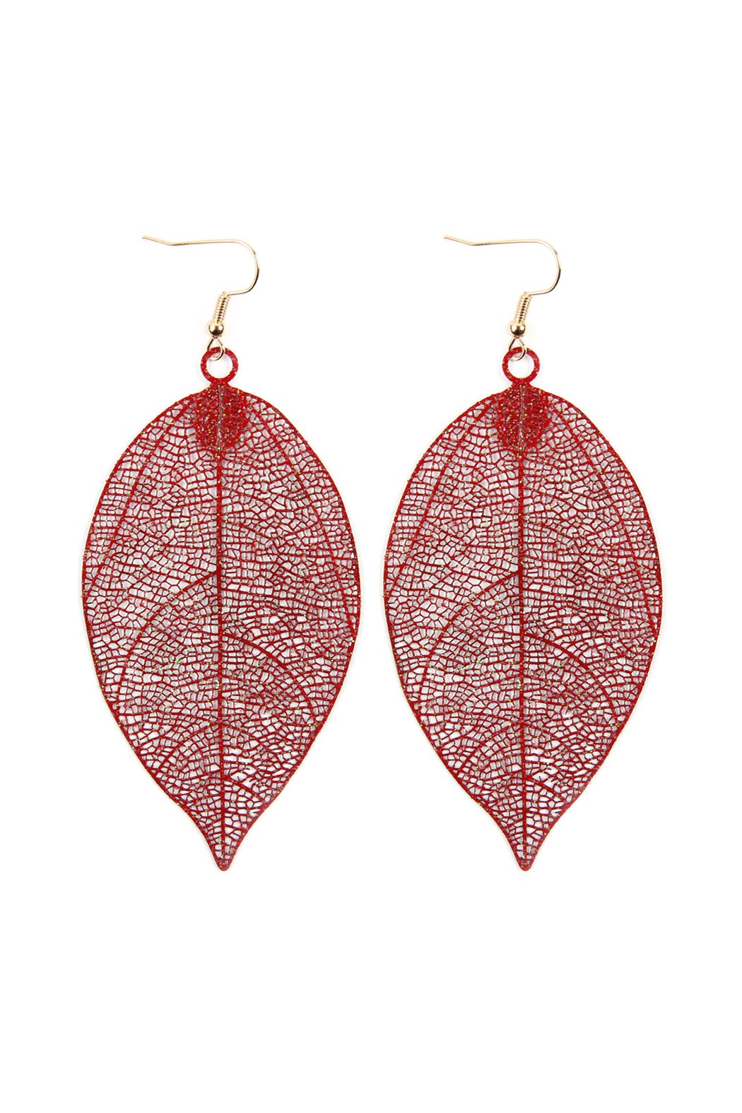 Filigree Leaf Earrings - 5 COLORS -