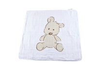 Thumbnail for Teddy Bear and Plaid Cotton Muslin Newcastle Blanket -