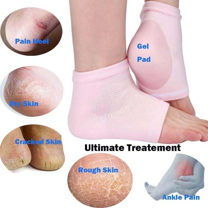 ML Delicate Beauty - Moisturizing Heel - Gel Pad Socks for Cracked Heel - Gel Sock 1 Pair/2pcs - 7 COLORS -