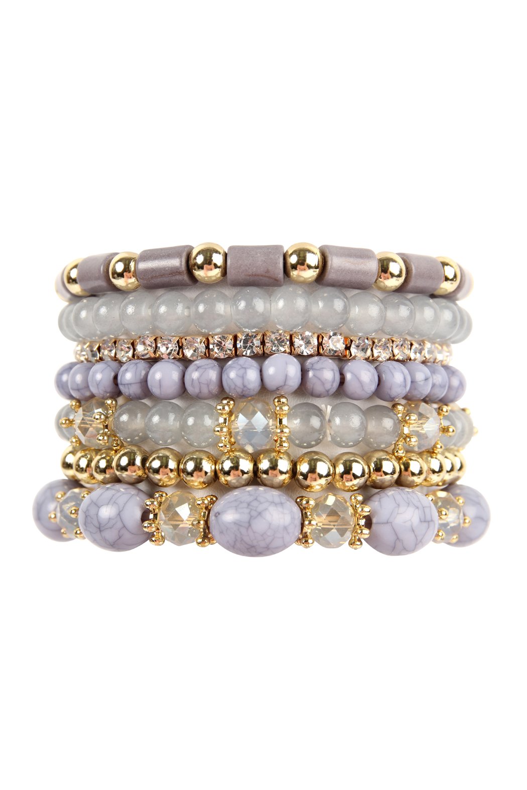 Riah Fashion -  - Multibead Stackable Bracelet - 7 COLORS -