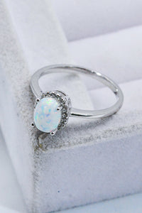 Thumbnail for 925 Sterling Silver 4-Prong Opal Ring - T - SIZES 5 THRU 10 - 1 COLOR -