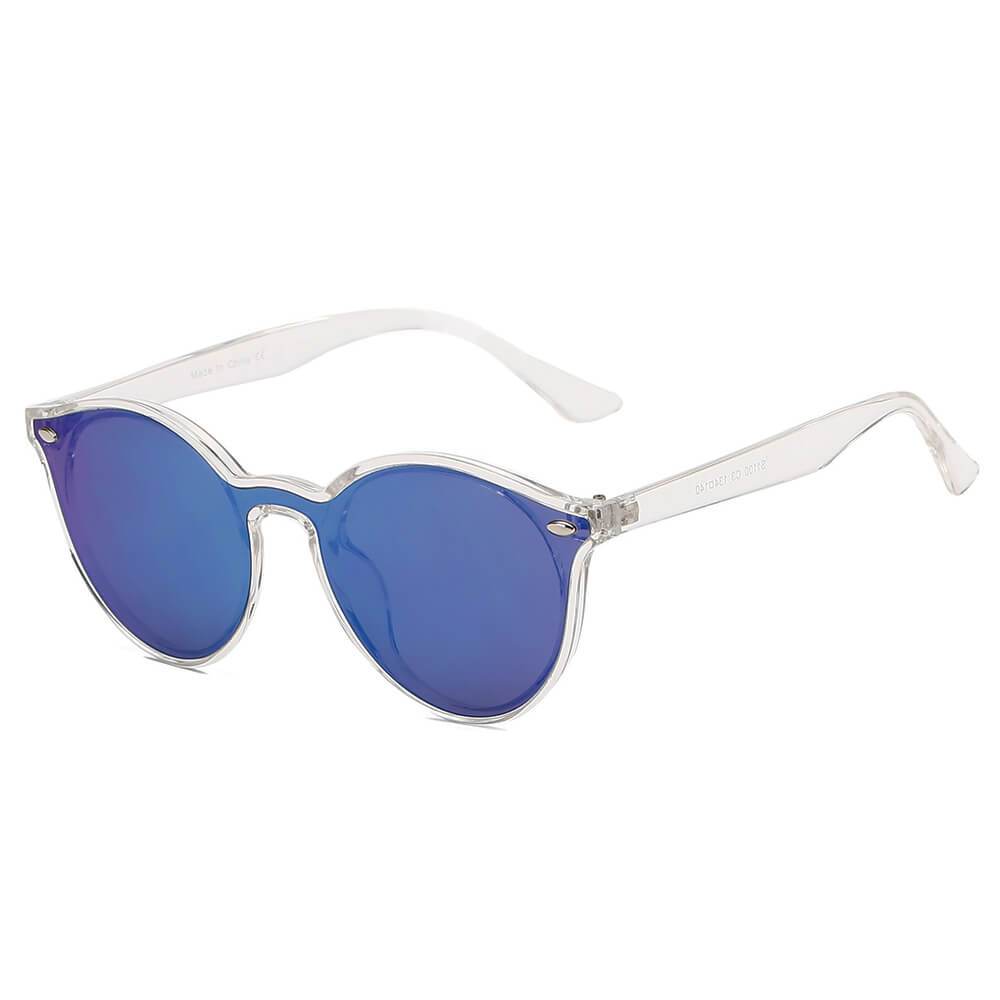 Crosby | S1100 - Unisex Fashion Retro Round Horn Rimmed Sunglasses - 4 COLORS -