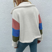 Thumbnail for Color Block Button Down Collared Jacket - T - 4 COLORS -