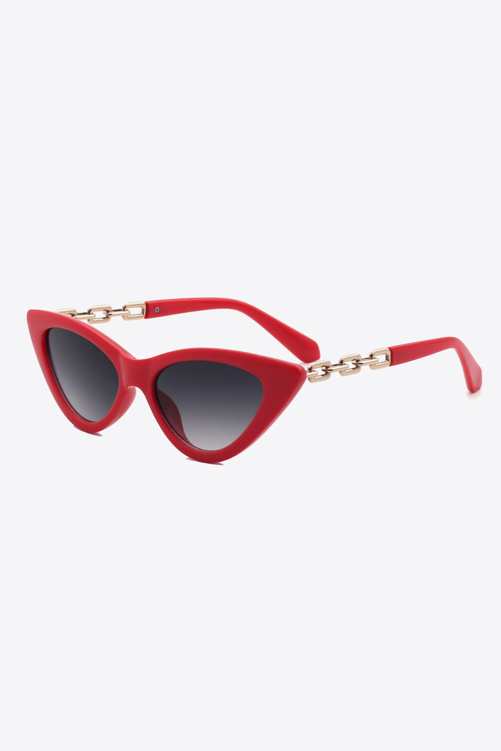 Chain Detail Cat-Eye Sunglasses UV400 - T - 3 COLORS -