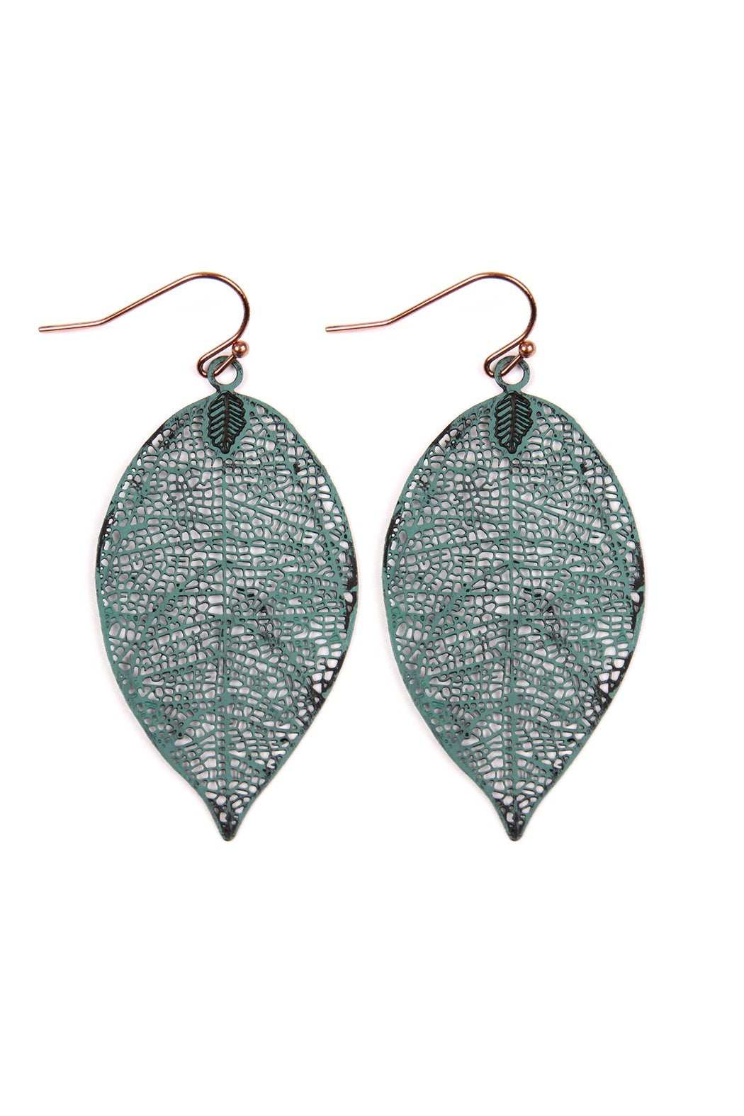 Leaf Filigree Earrings - 5 COLORS -