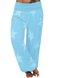 Thumbnail for Full Size Ruched High Waist Printed Pants - T - 4 COLORS -