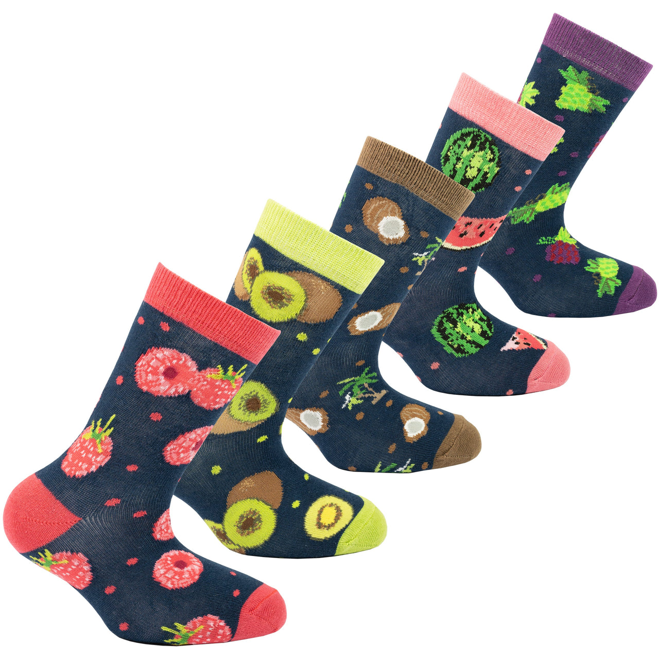 Kids Juicy Fruits Socks - 5 PACK -