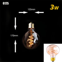 Thumbnail for Retro Dimmable LED Edison Bulb E27 3W Gold Spiral Filament ST64 G125 Ampoule LED Lamp Incandescent Chandelier Decorative Lighting - [15 DAY DELIVERY] - 13 BULB TYPES - 2 WATTAGES -