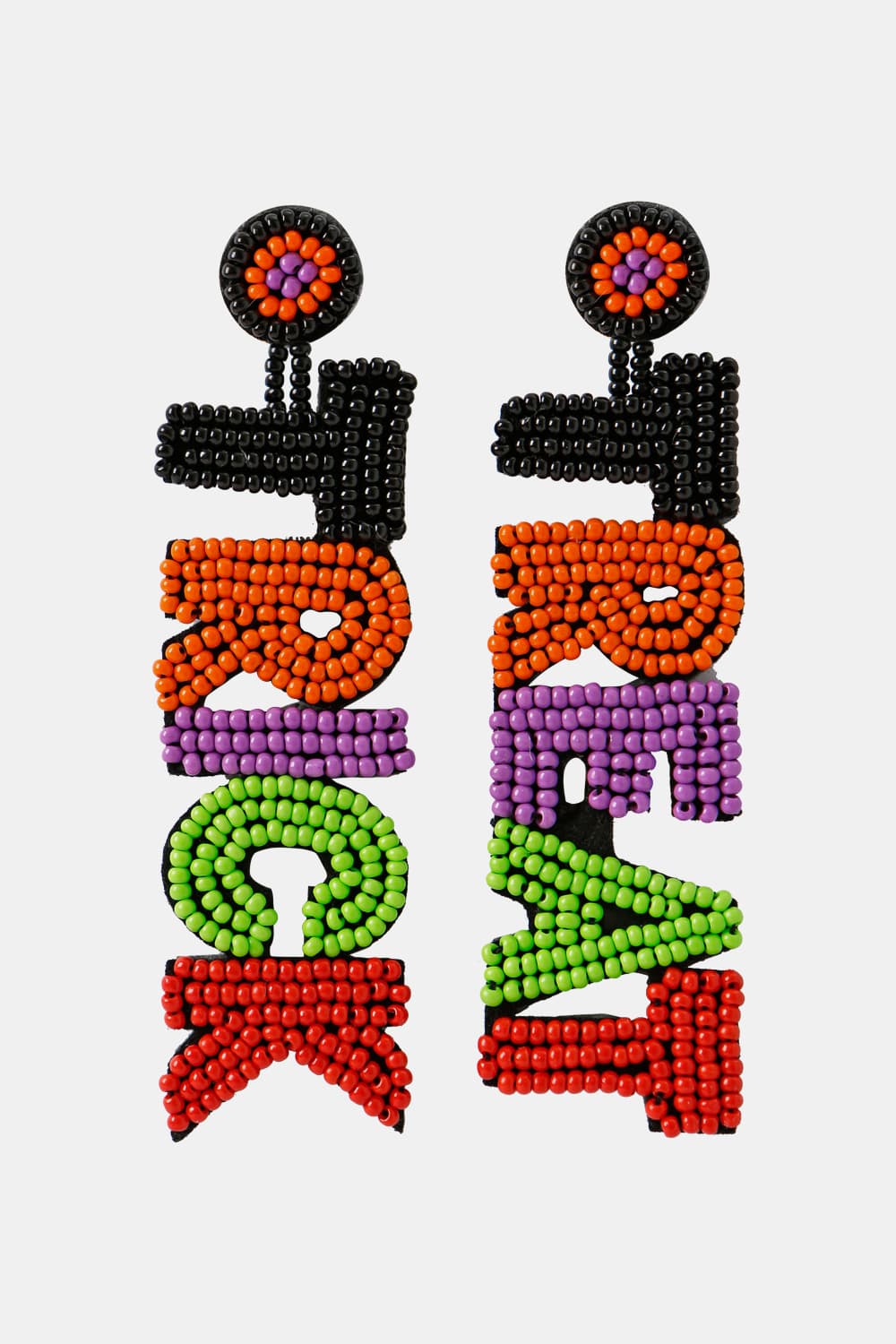 TRICK OR TREAT Beaded Dangle Earrings - T -