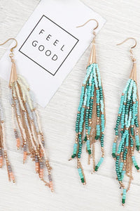 Thumbnail for Riah Fashion - Mixed Beads Tassel Earrings - 4 COLORS -