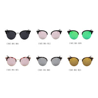 Thumbnail for Biloxi | CA05K - Women Half Frame Round Cat Eye Polarized Sunglasses - 6 COLORS -