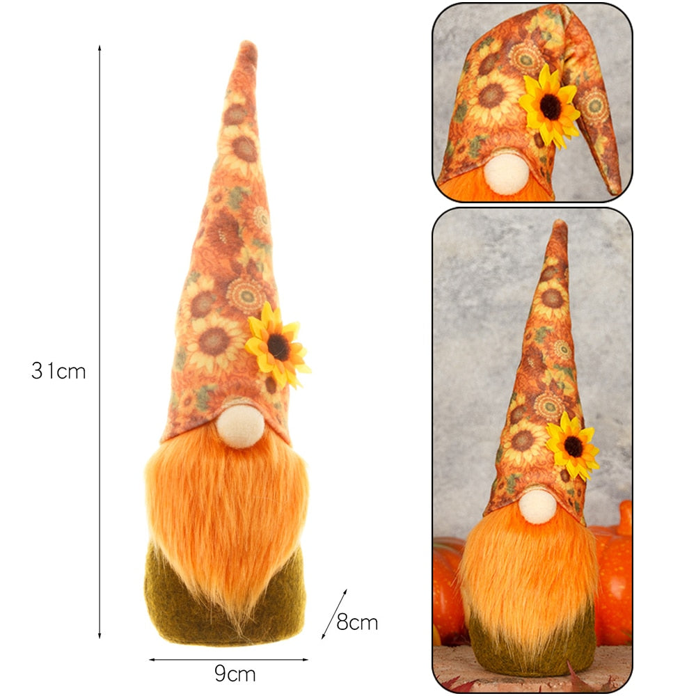 Autumn Decorations Plush Gnomes - Pumpkins Sunflowers - 12.89" - [14-20 DAY DELIVERY - 7 TYPES / COLORS -