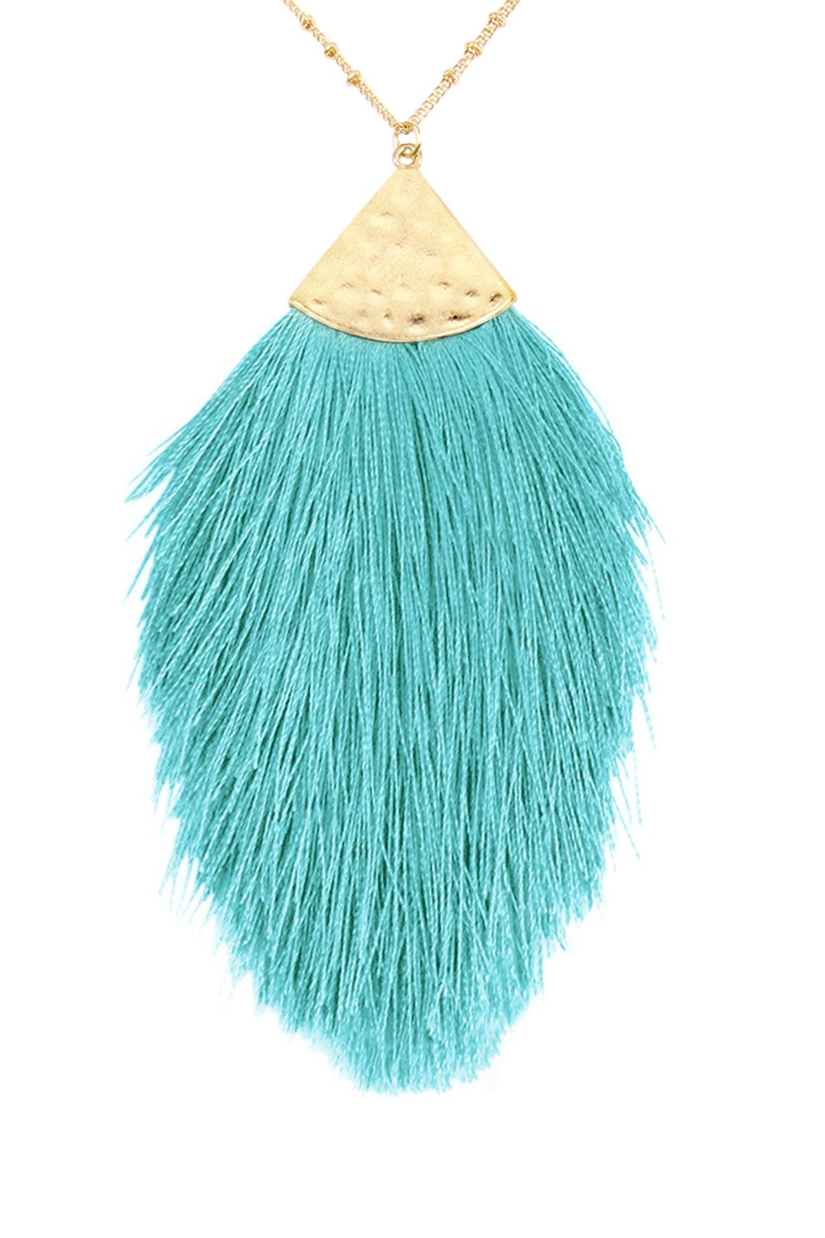 Riah Fashion - Tassel Pendant Dainty Necklace - 34 COLORS -