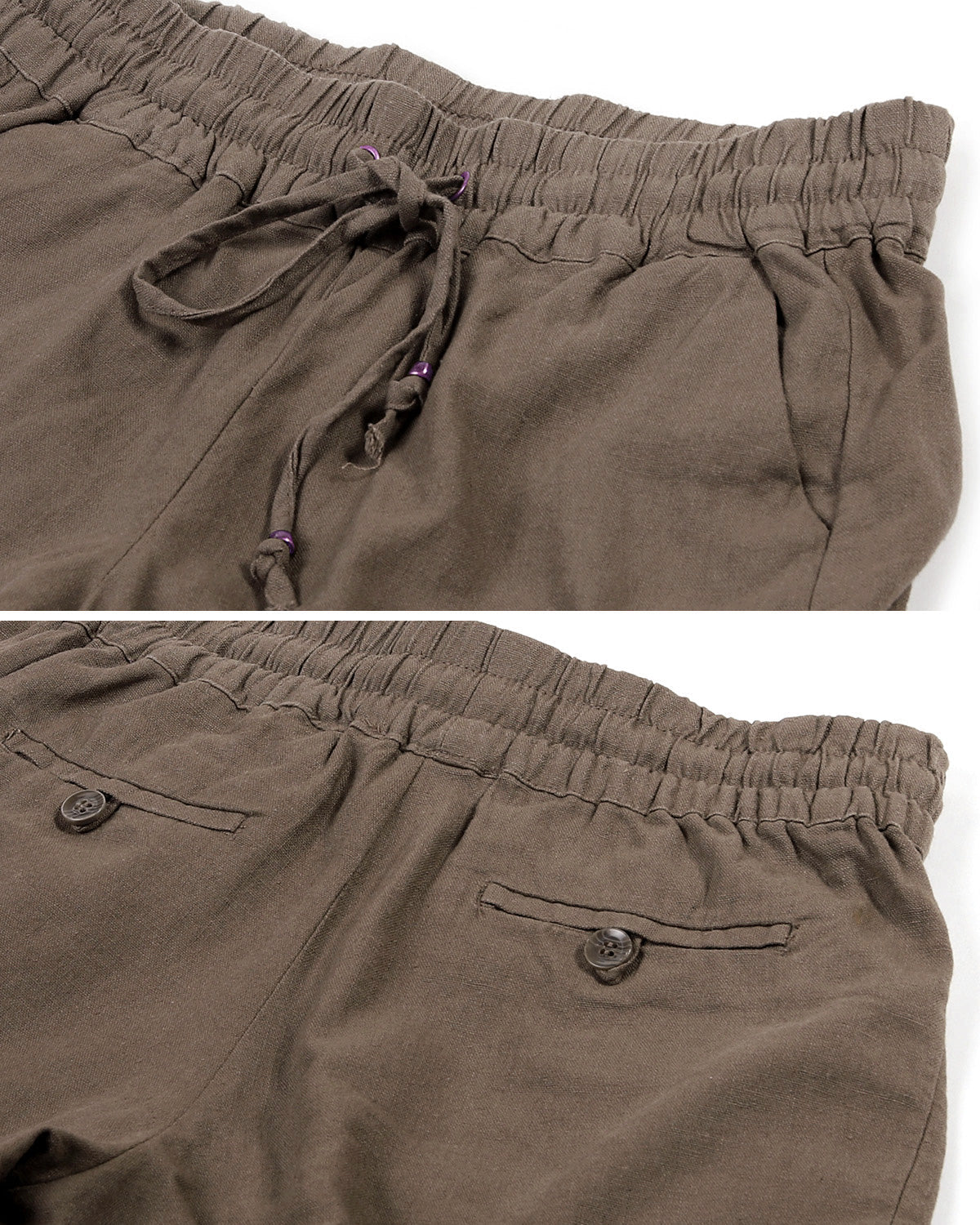 Women's Comfy Drawstring Elastic Waist Linen Summer Pants Shorts - 1 COLOR -