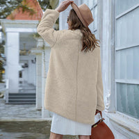 Thumbnail for Collared Neck Long Sleeve Winter Coat - T - 3 COLORS -