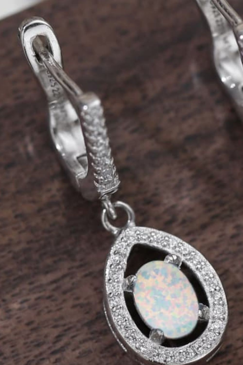 Opal Pear Shaped Drop Earrings - T - 2 COLORS -