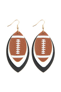 Thumbnail for Football Sports Layered Leather Earrings -