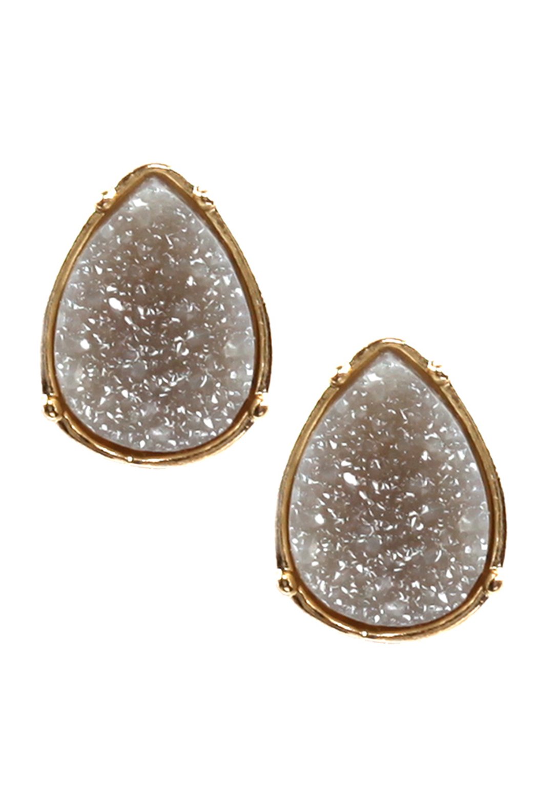 Druzy Teardrop Post Earrings - 17 COLORS -