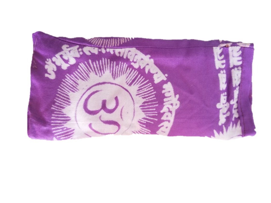 OMSutra - Silk Eye Pillow - Flax seed filled - OM Design - 4 COLORS -