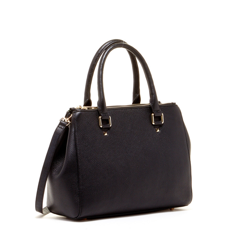 Leather Satchel Bag Black -