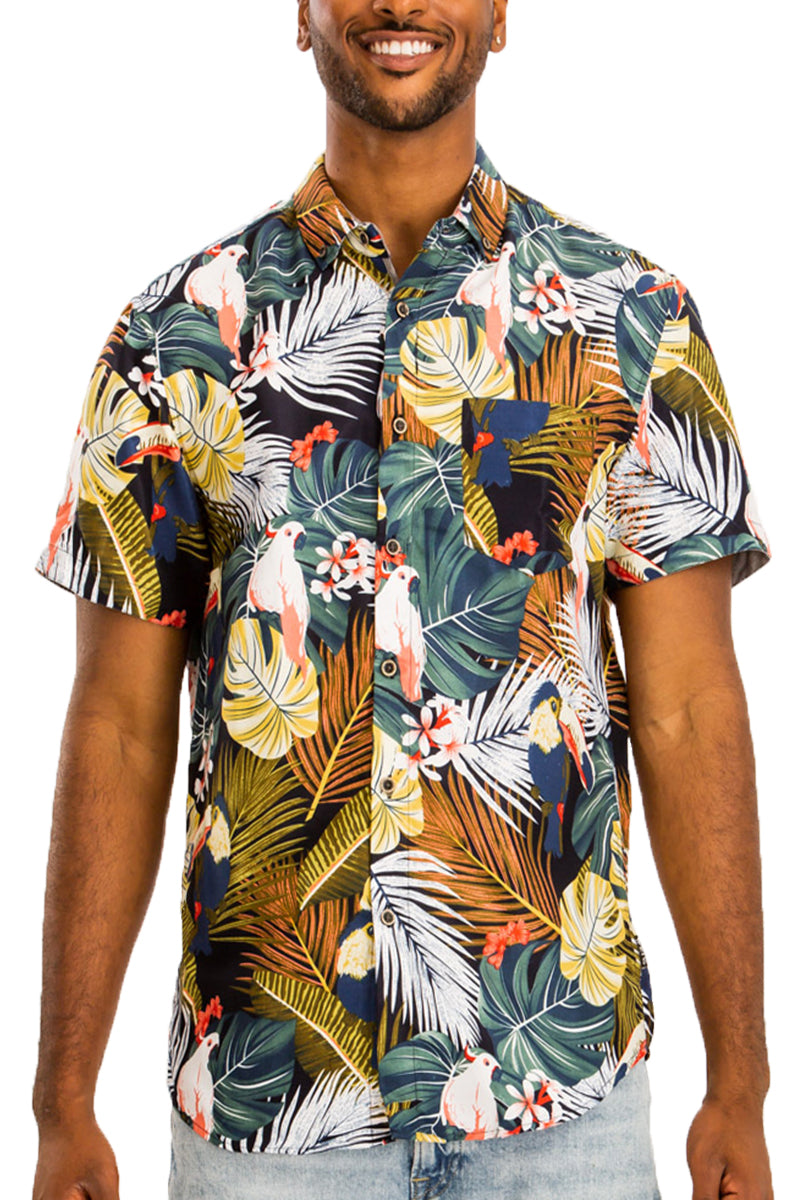 WEIV - Digital Print Hawaiian Short Sleeve Shirt -