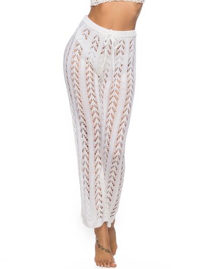 Cutout Drawstring High Waist Beach Pants - T - 3 COLORS -