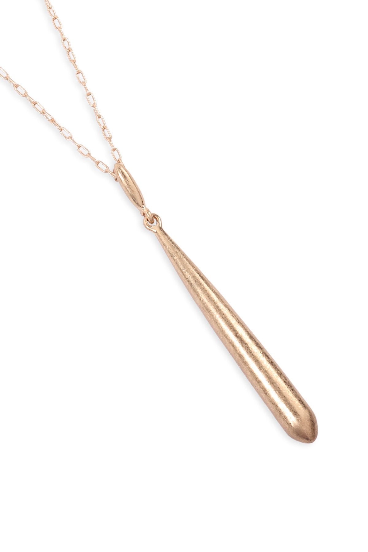 Metal 3d Bar Pendant Necklace - 3 FINISHES -