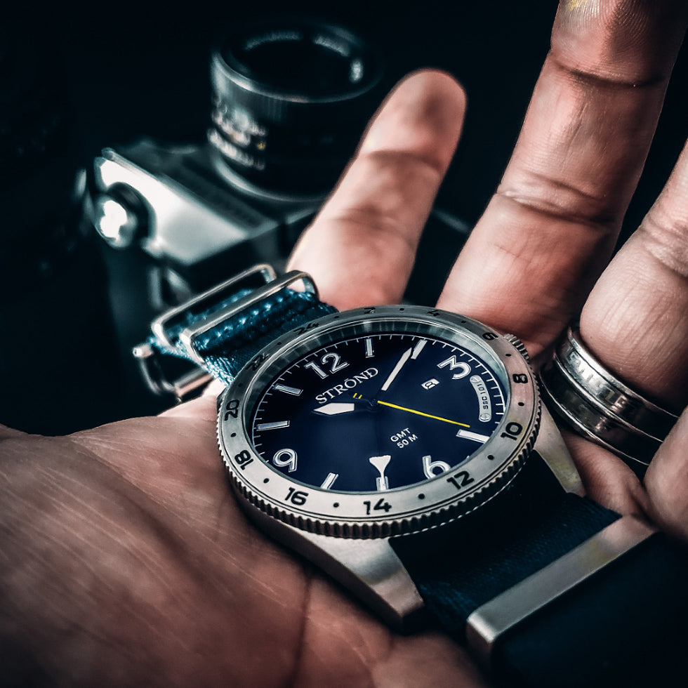 STROND U.K. - The all 316 grade stainless with blue dial 24h GMT -