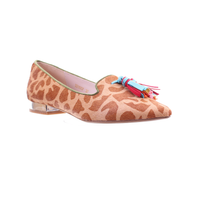 Thumbnail for Giraffe Print Pointed Toe Ballerina