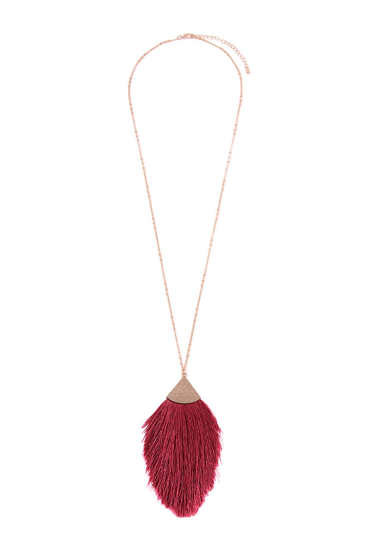 Riah Fashion - Tassel Pendant Dainty Necklace - 34 COLORS -