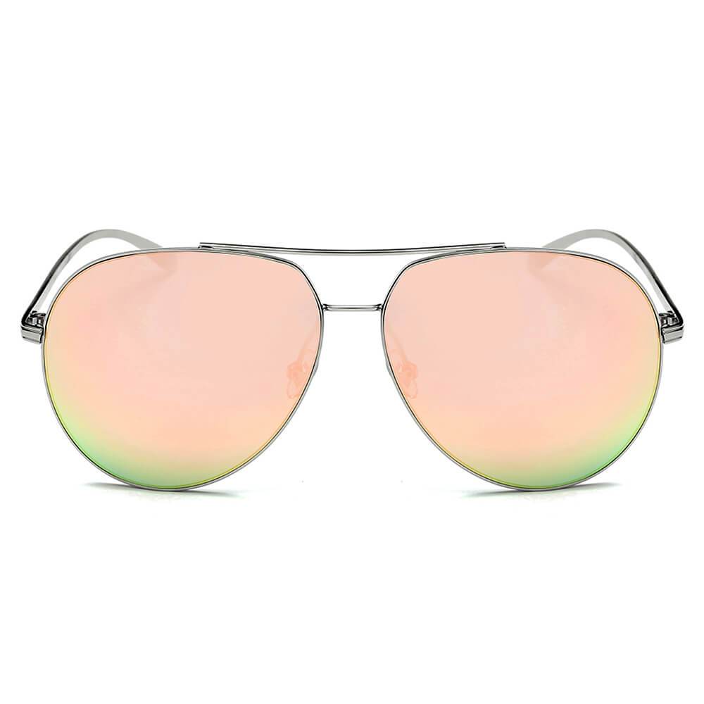 Estero | CD01 - Oversize Mirrored Lens Aviator Sunglasses - 5 COLORS -