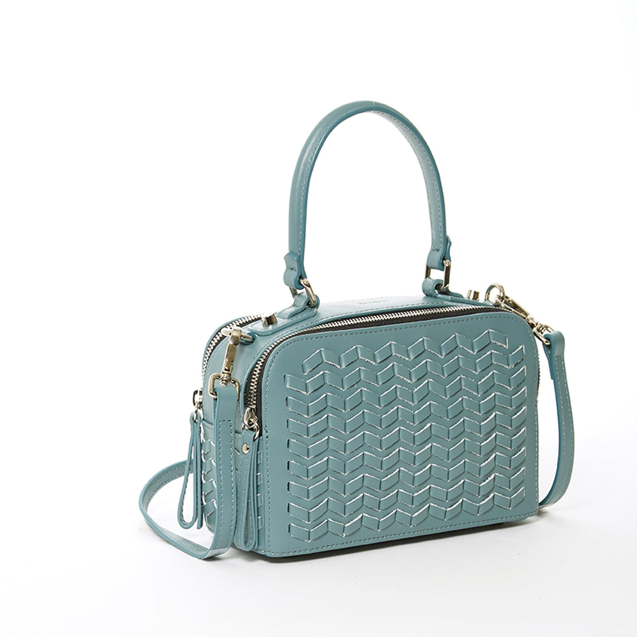 Kayla Woven Crossbody Bag Blue -