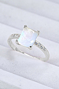 Thumbnail for Square Moonstone Ring - T - SIZES 6 THRU 9 - 3 FINISHES -