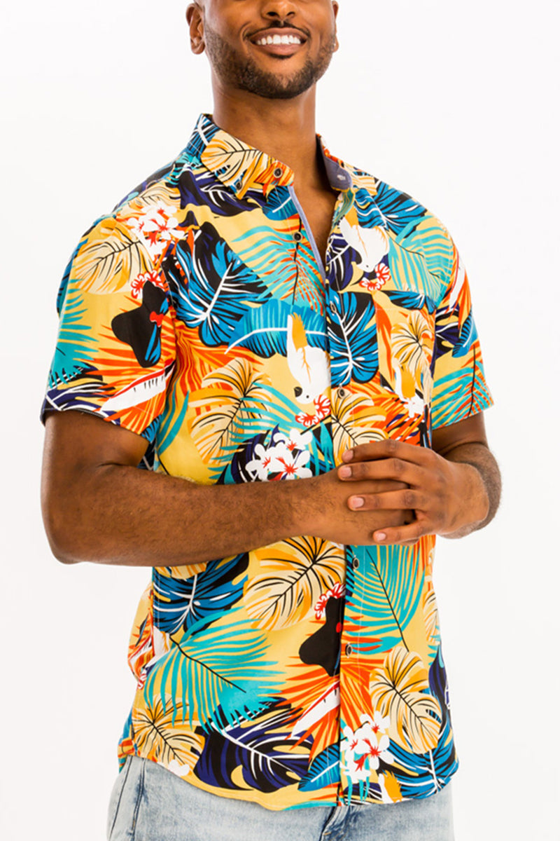 WEIV - Digital Print Hawaiian Short Sleeve Shirt -