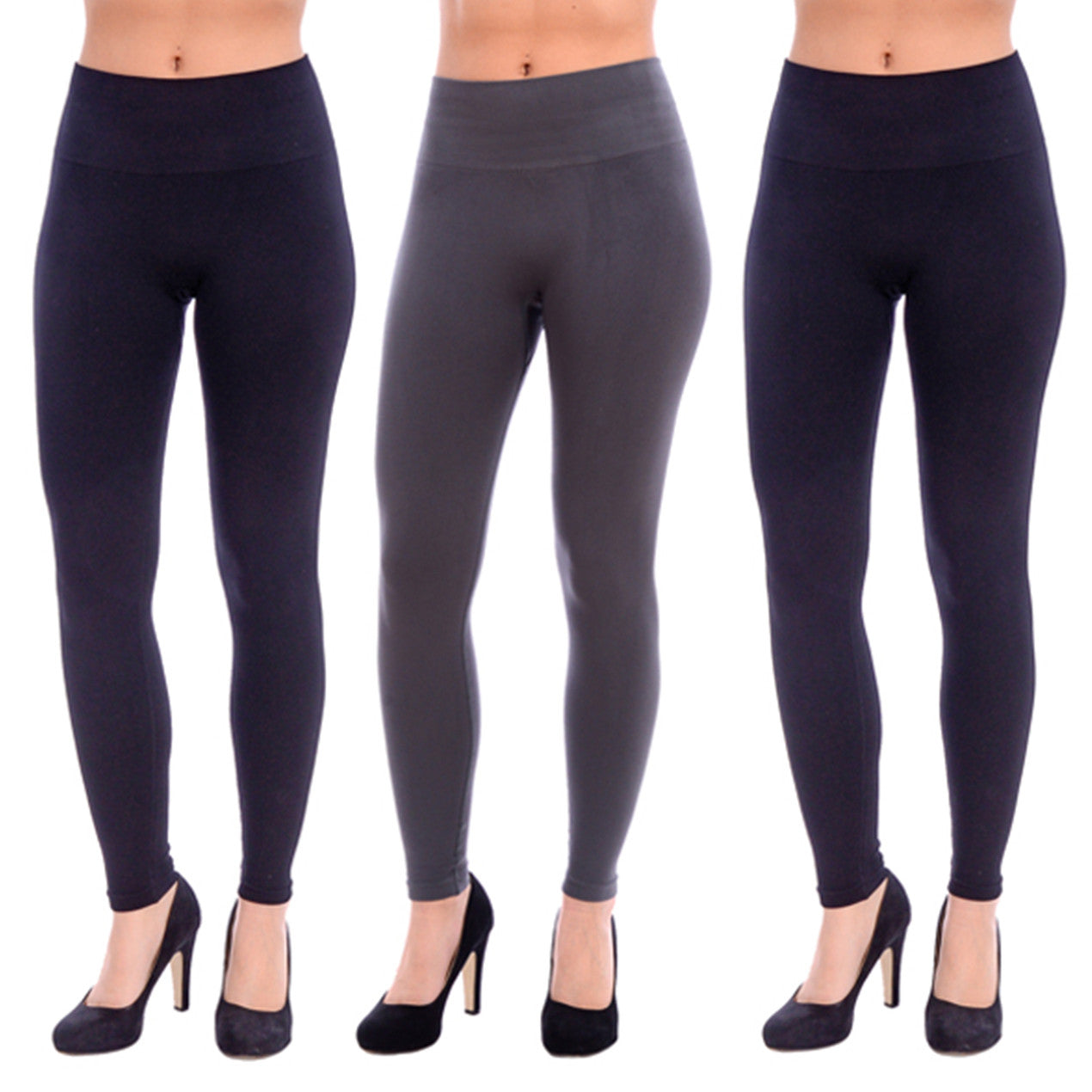 Leggings 3 Pack - 2 Black, 1 Gray -