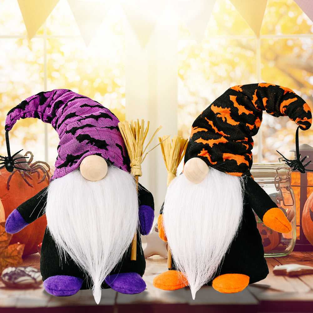 Halloween Short Leg Gnomes with Dangling Spider Caps - [5-10 DAY DELIVERY] - 8.7" - T - 2 TYPES -