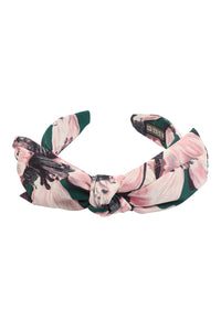 Thumbnail for Pink Floral Ribbon Hair Band -