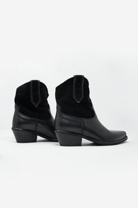 Thumbnail for Q2 - Black Western Sock Boots With Suede Detail - 1 COLOR -